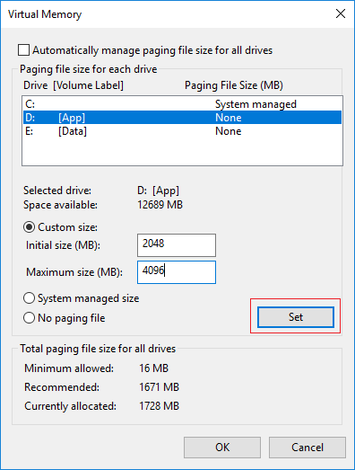 Réinitialiser le fichier d'échange