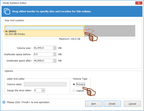 Modifier la partition