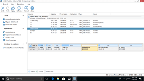Réduire D vers la droite