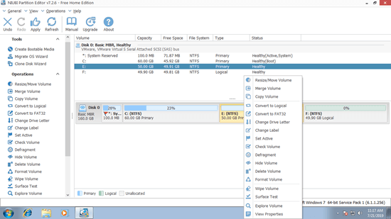 パーティション操作