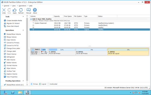 ドライブEが拡張されました
